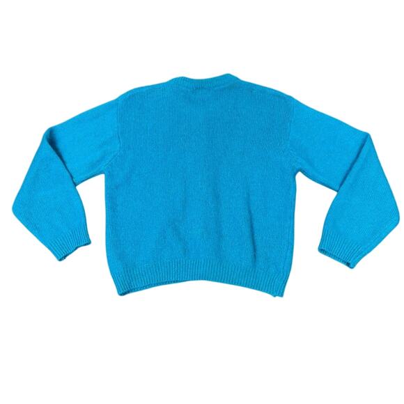 Vintage Honors Cardigan Sweater Size M Silk Blend Teal Green Button Down - Picture 5 of 16